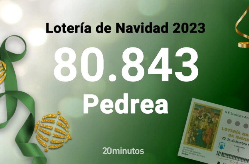  80843, premio de la pedrea de la Lotería de Navidad 2023 remunerado con mil euros