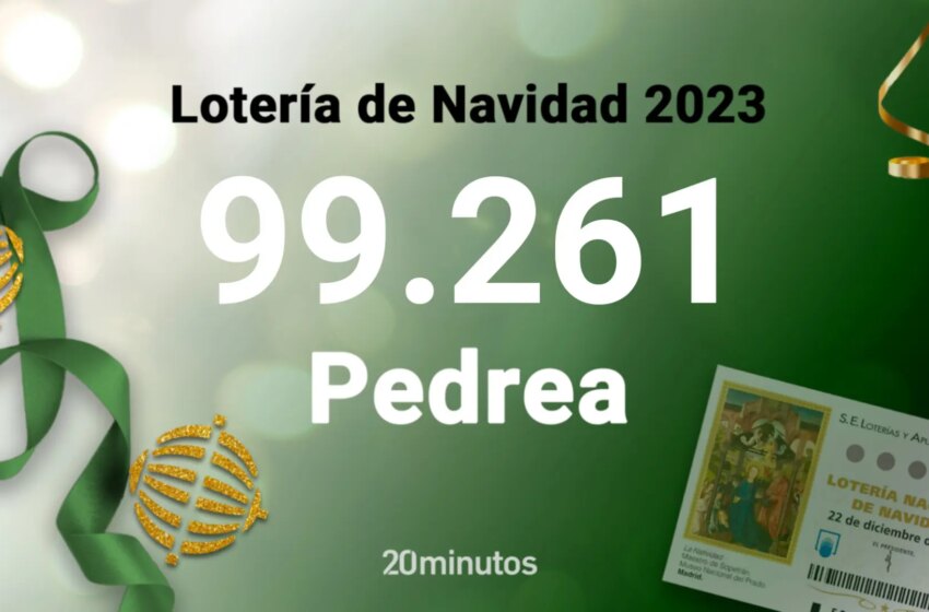  99261, premio de la pedrea de la Lotería de Navidad 2023 premiado con mil euros