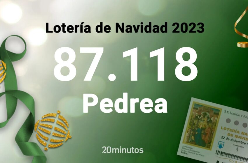  El 87118, número agraciado en la pedrea de la Lotería de Navidad y dotado de 1000 euros