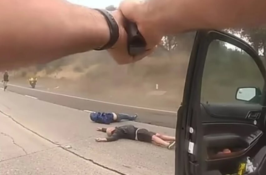  La policía difunde el vídeo de cómo abaten a un hombre que iba a apuñalar a otro tras un accidente de coche