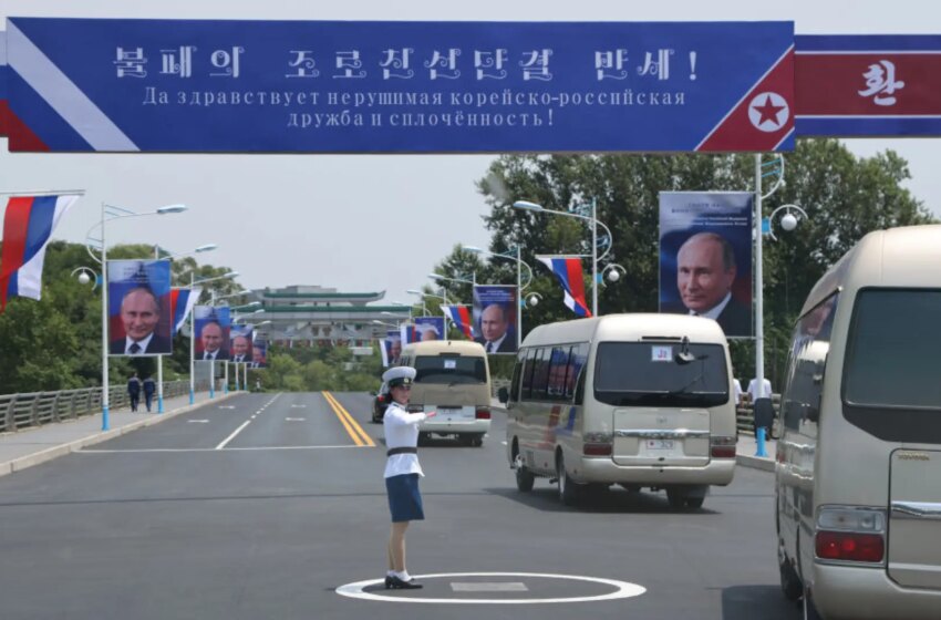  Arranca la ceremonia de bienvenida para Vladímir Putin en Pionyang