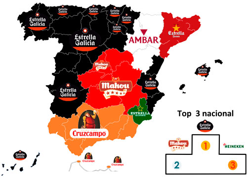 mapa top marcas cervezas