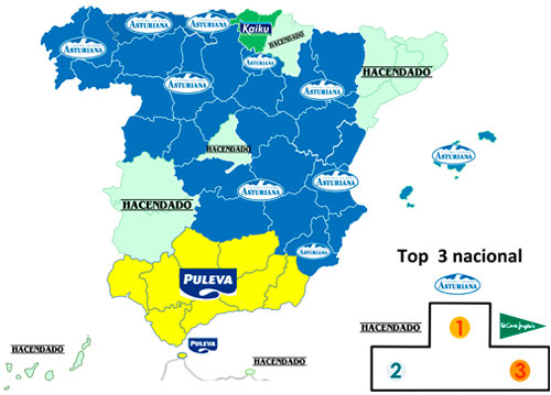 mapa top marcas leche