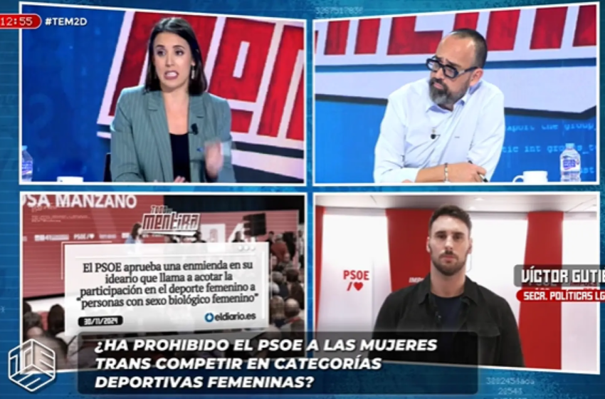  Irene Montero, tras la decisión del PSOE de excluir a las mujeres trans de los deportes femeninos: «Hay mujeres con pene»