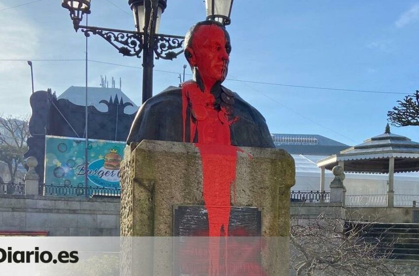  GKS reivindica el ataque al busto de Fraga y lo tacha de «responsable» de los crímenes del 3 de marzo de 1976